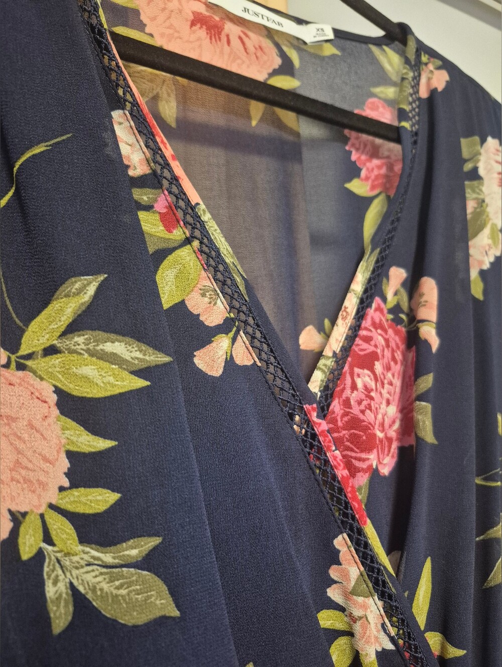 Navy Floral Wrap Maxi Dress - Picture 5 of 15